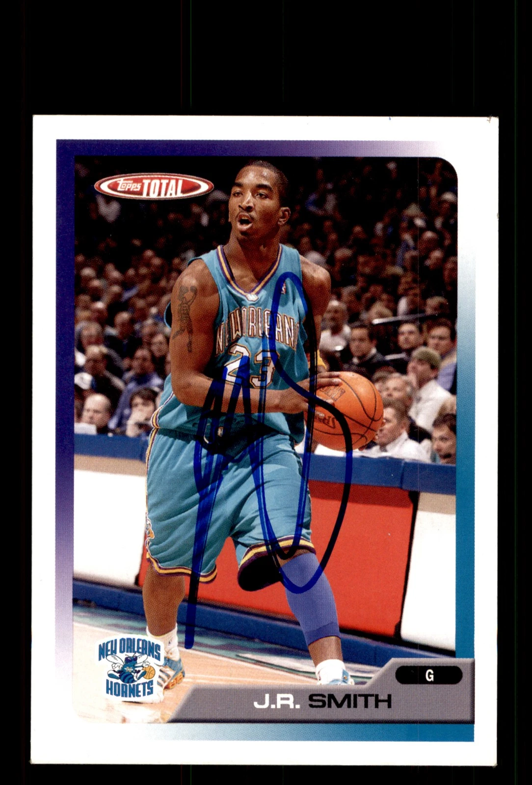 Signed Basketball Card Auto J.R. Smith 2005-06 Topps Total #107 Hornets