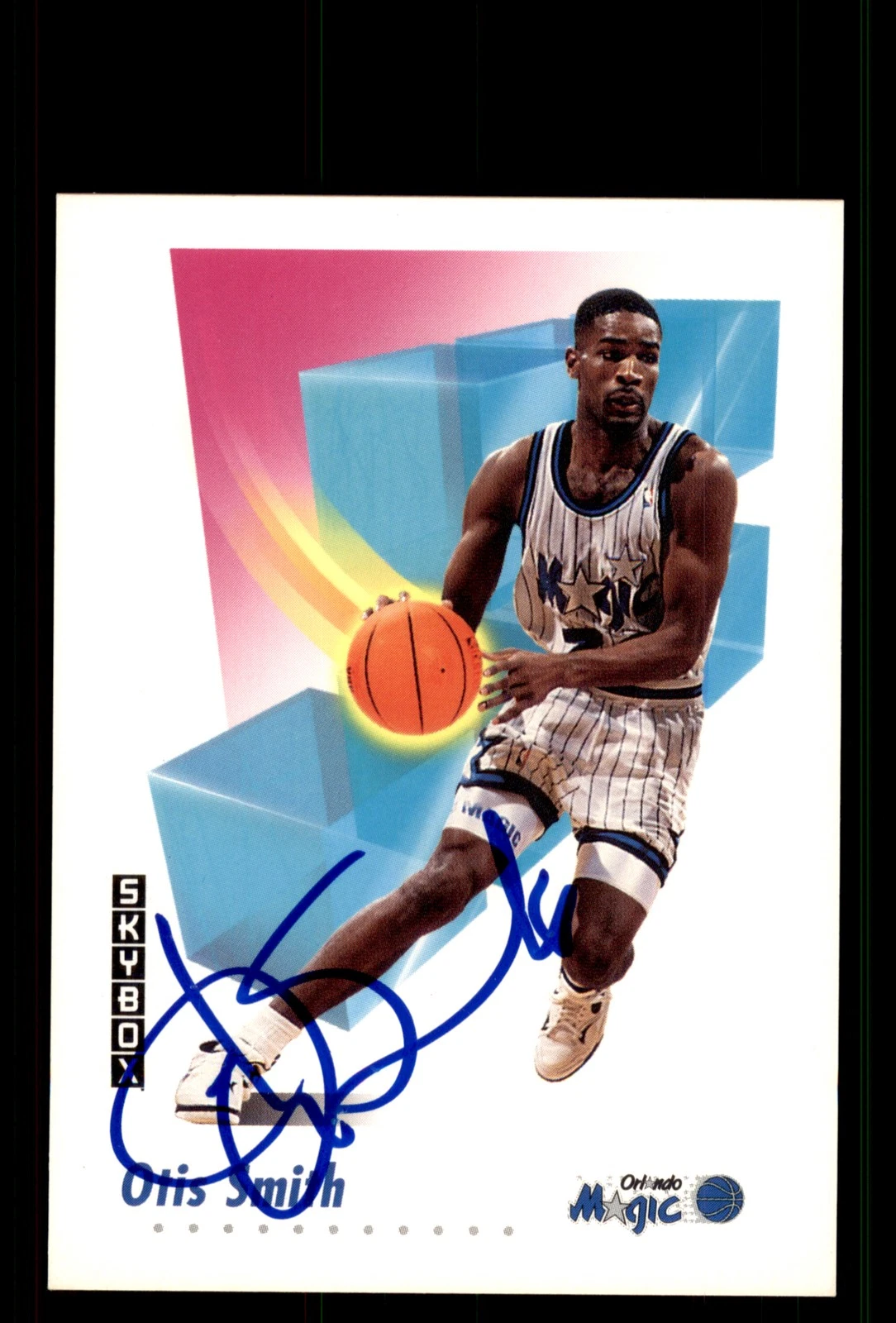 Signed Basketball Card Auto Otis Smith 1991-92 SkyBox #207 Orlando Magic