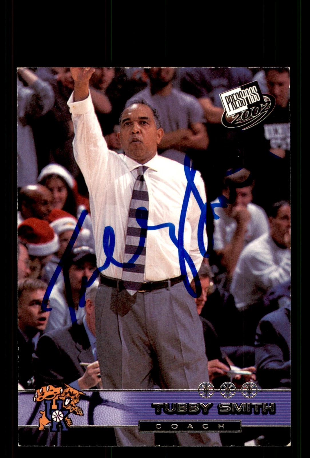 Signed Basketball Card Auto Tubby Smith 2002 Press Pass #37 Kentucky Wildcats