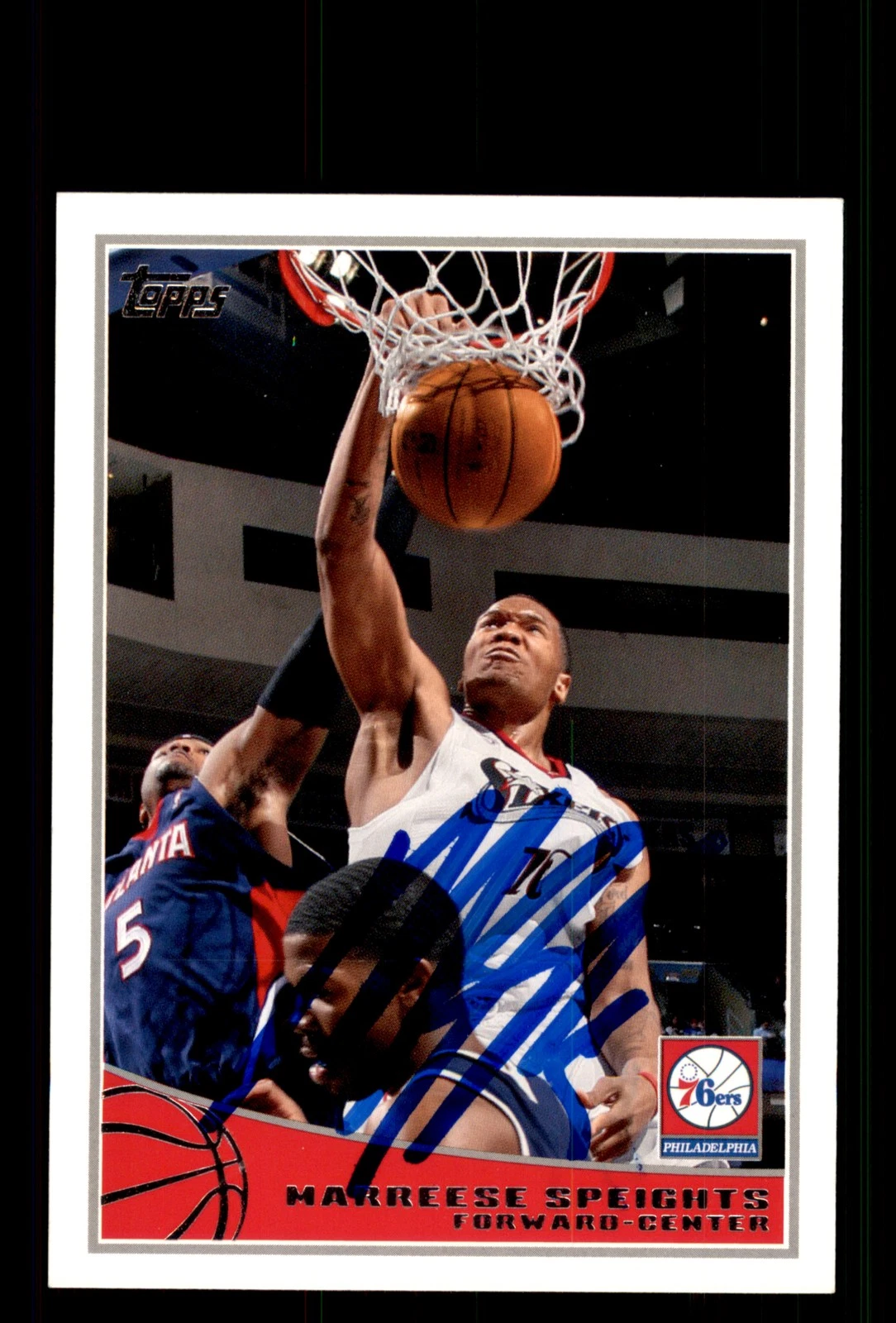 Signed Basketball Card Auto Marreese Speights 2009-10 Topps #233 76ers