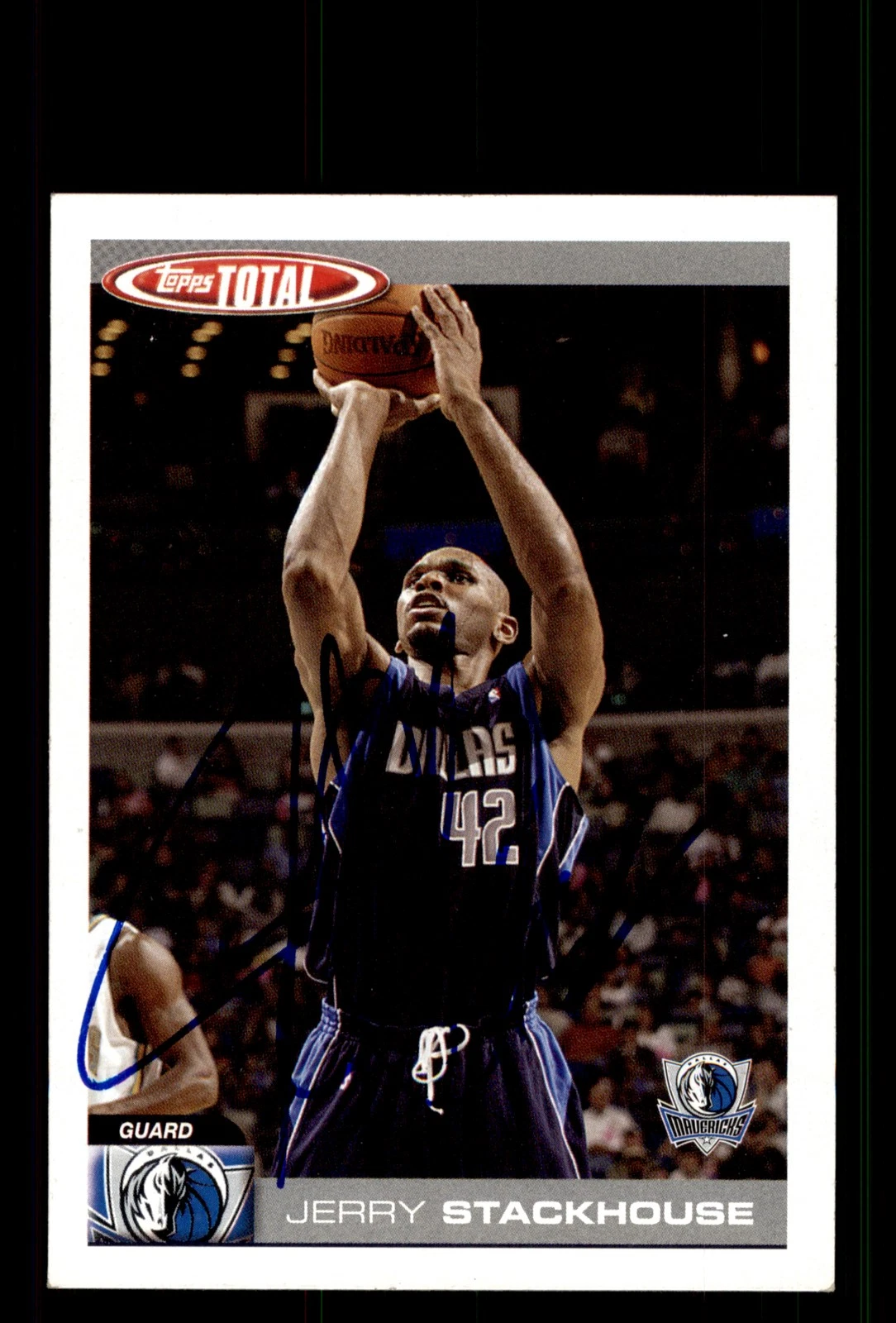 Signed Basketball Card Auto Jerry Stackhouse 2004-05 Topps Total #213 Mavericks