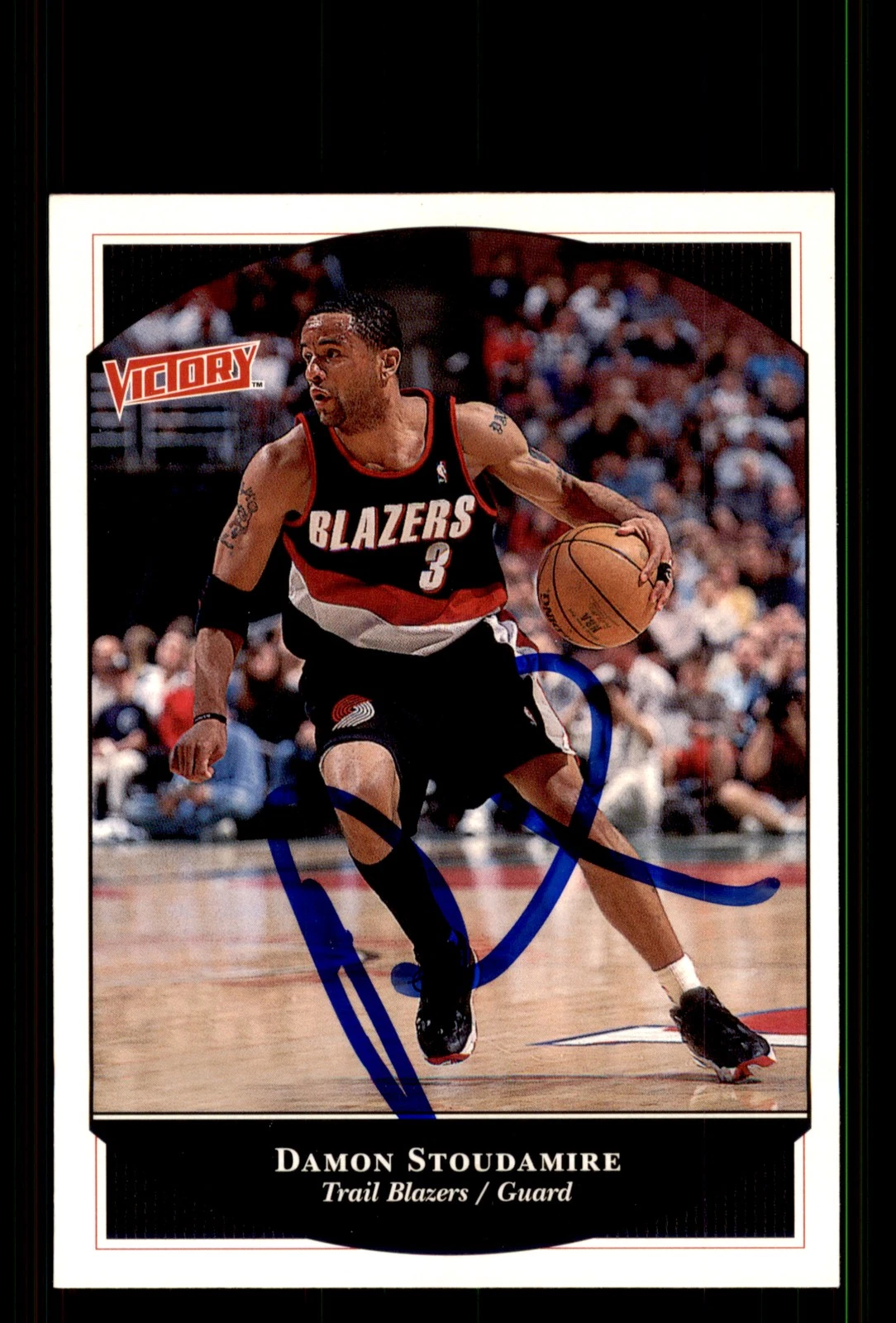 Signed Basketball Card Auto Damon Stoudamire 1999-00 Upper Deck Victory #210