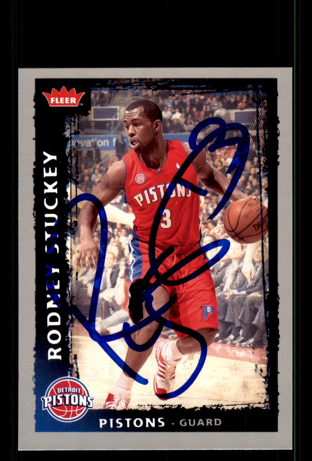 Signed Basketball Card Auto Rodney Stuckey 2008-09 Fleer #13 Detroit Pistons