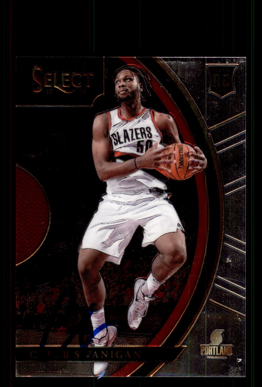 Signed Basketball Card Auto Caleb Swanigan 2017-18 Panini Select #87