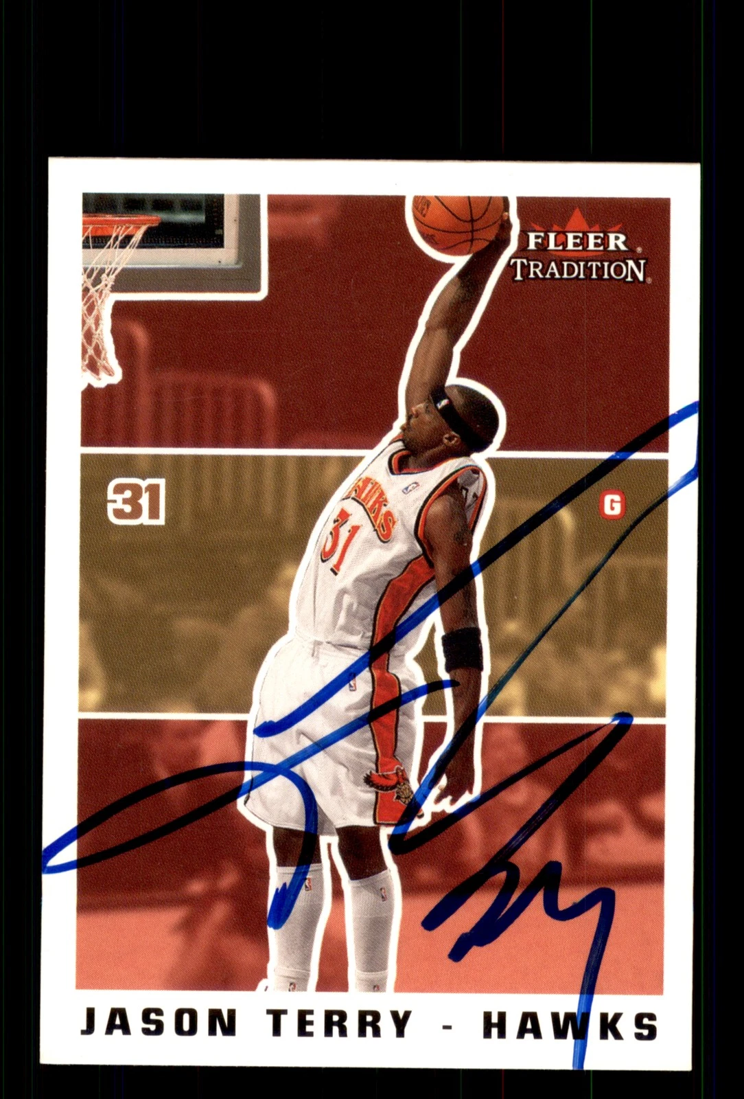 Signed Basketball Card Auto Jason Terry 2003-04 Fleer Tradition #16 Hawks
