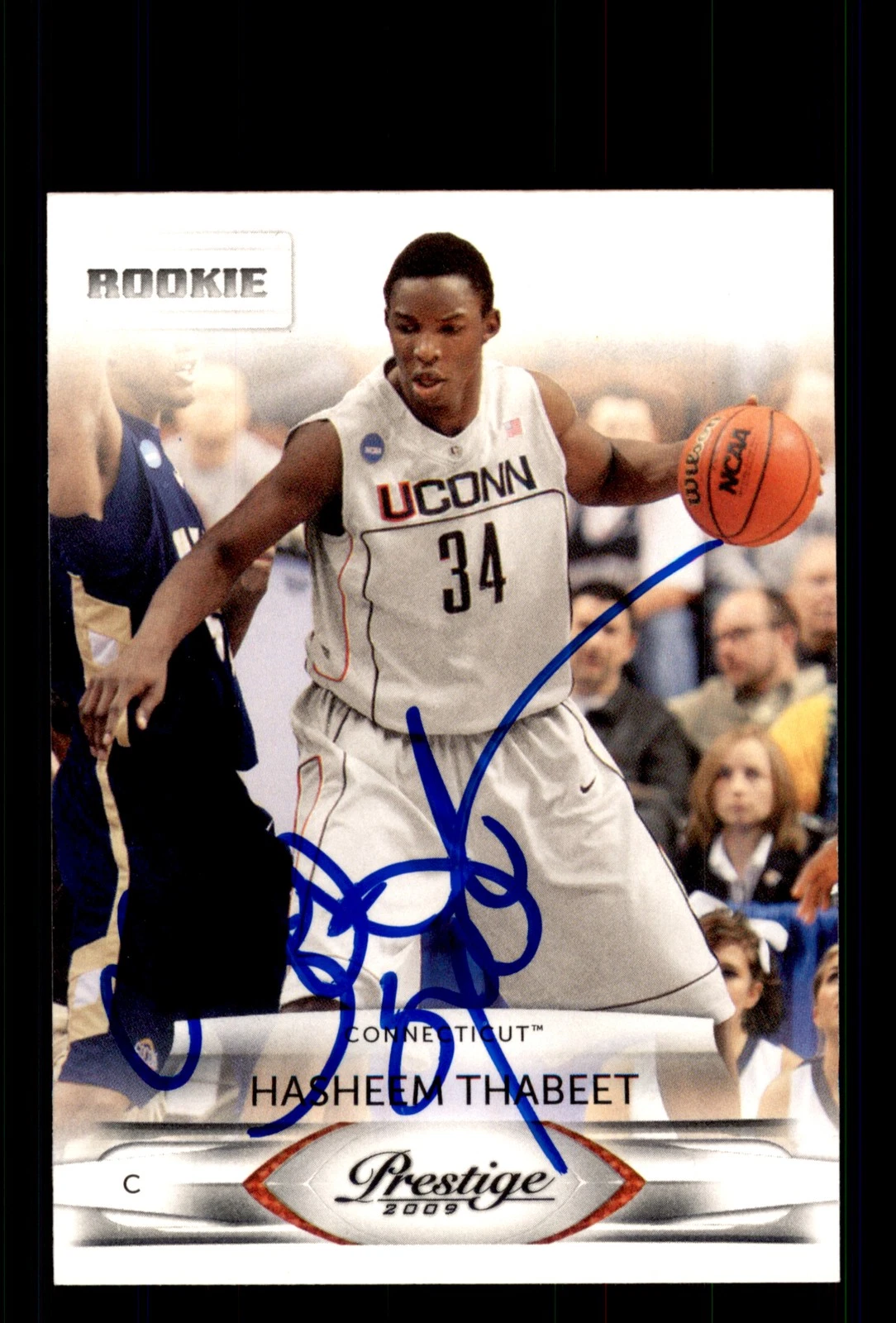 Signed Basketball Card Auto Hasheem Thabeet 2009-10 Panini Prestige #172 Huskies