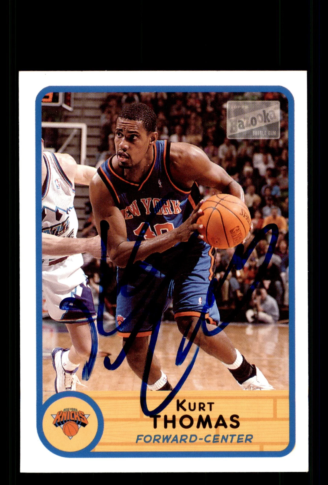 Signed Basketball Card Auto Kurt Thomas 2003-04 Bazooka #40 New York Knicks