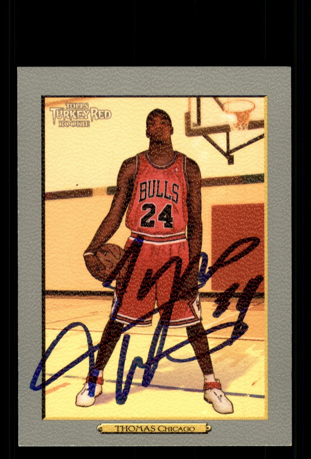 Signed Basketball Card Auto Tyrus Thomas 2006-07 Topps Turkey Red #178 Bulls