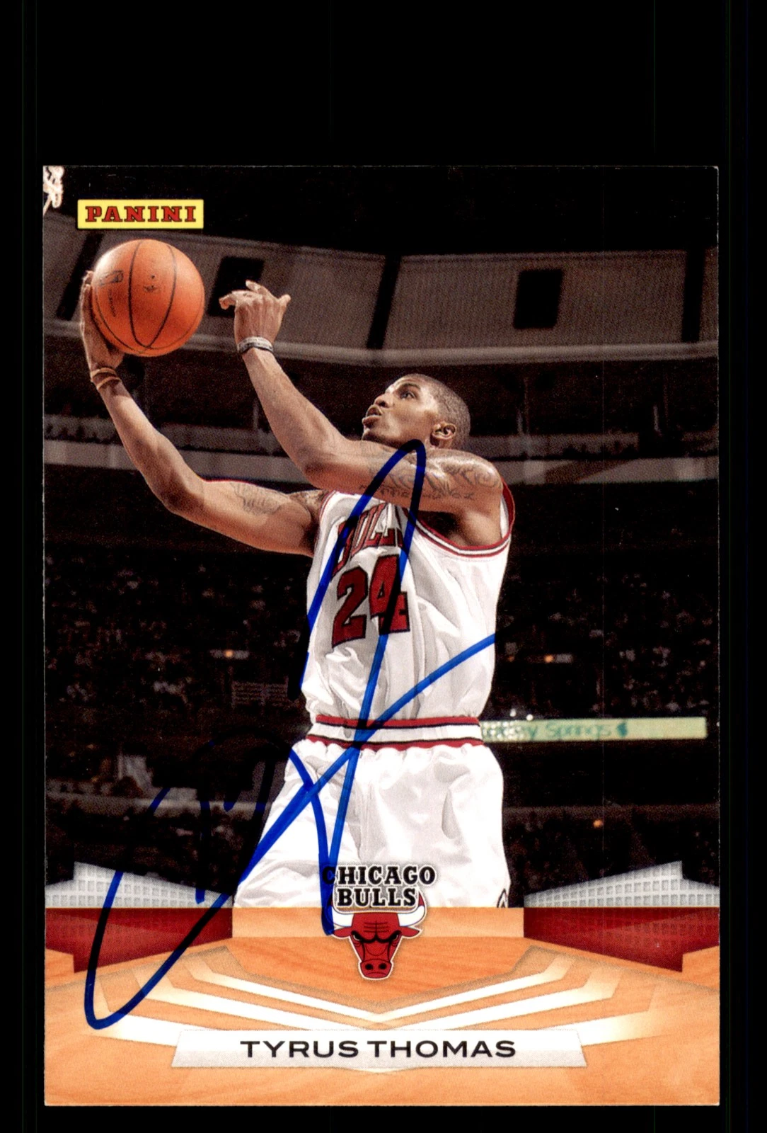 Signed Basketball Card Auto Tyrus Thomas 2009-10 Panini #59 Chicago Bulls