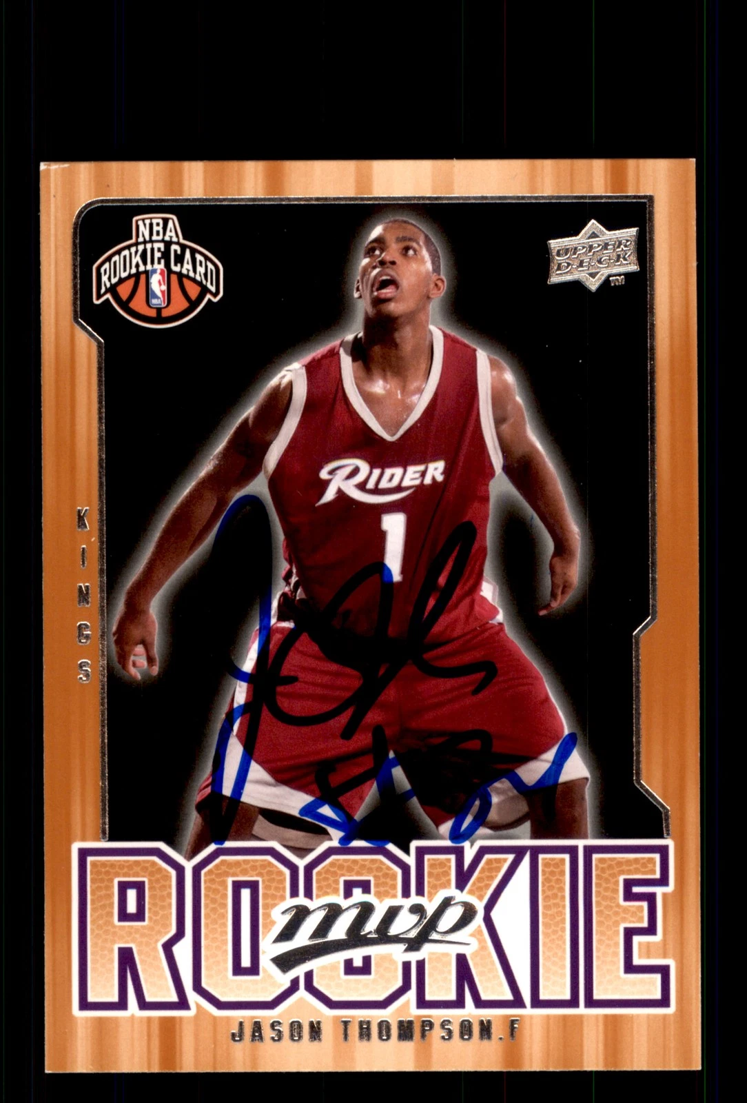 Signed Basketball Card Auto Jason Thompson 2008-09 Upper Deck MVP #212 Kings