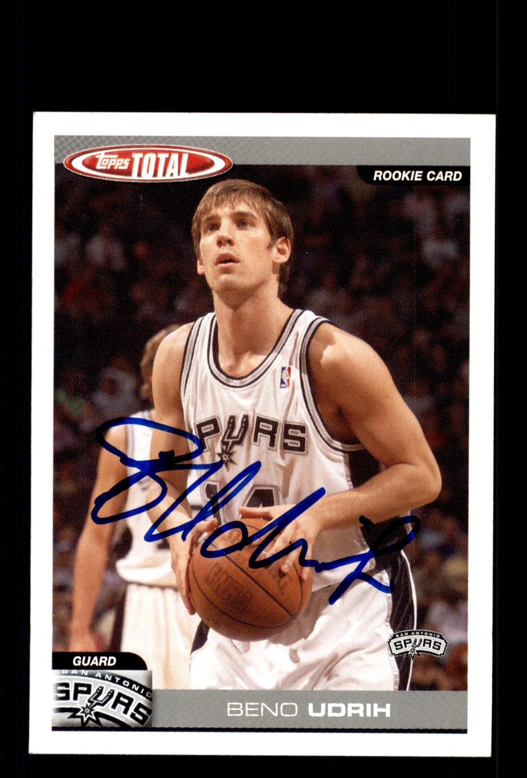 Signed Basketball Card Auto Beno Udrih 2004-05 Topps Total #348 Spurs