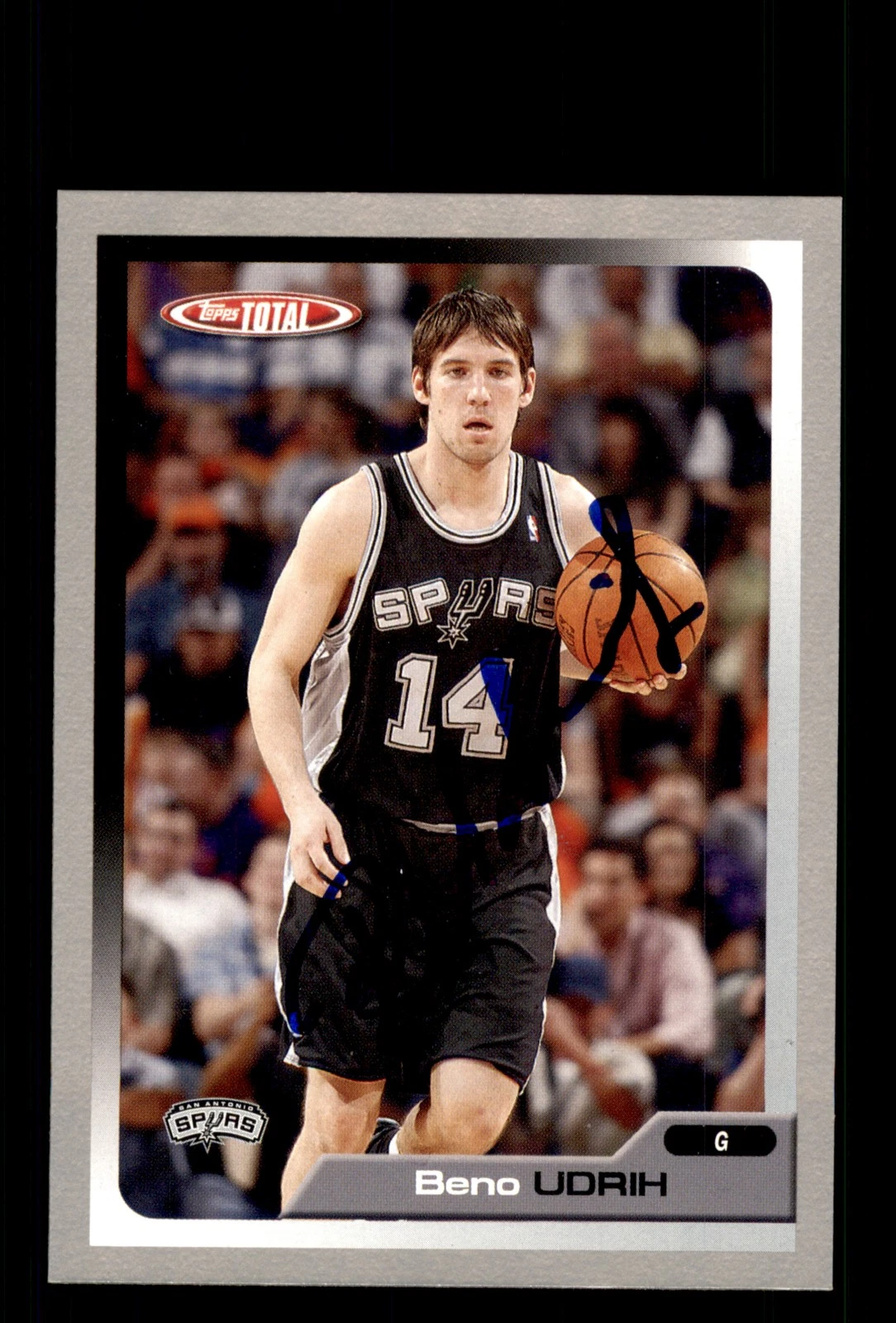 Signed Basketball Card Auto Beno Udrih 2005-06 Topps Total #211 Spurs