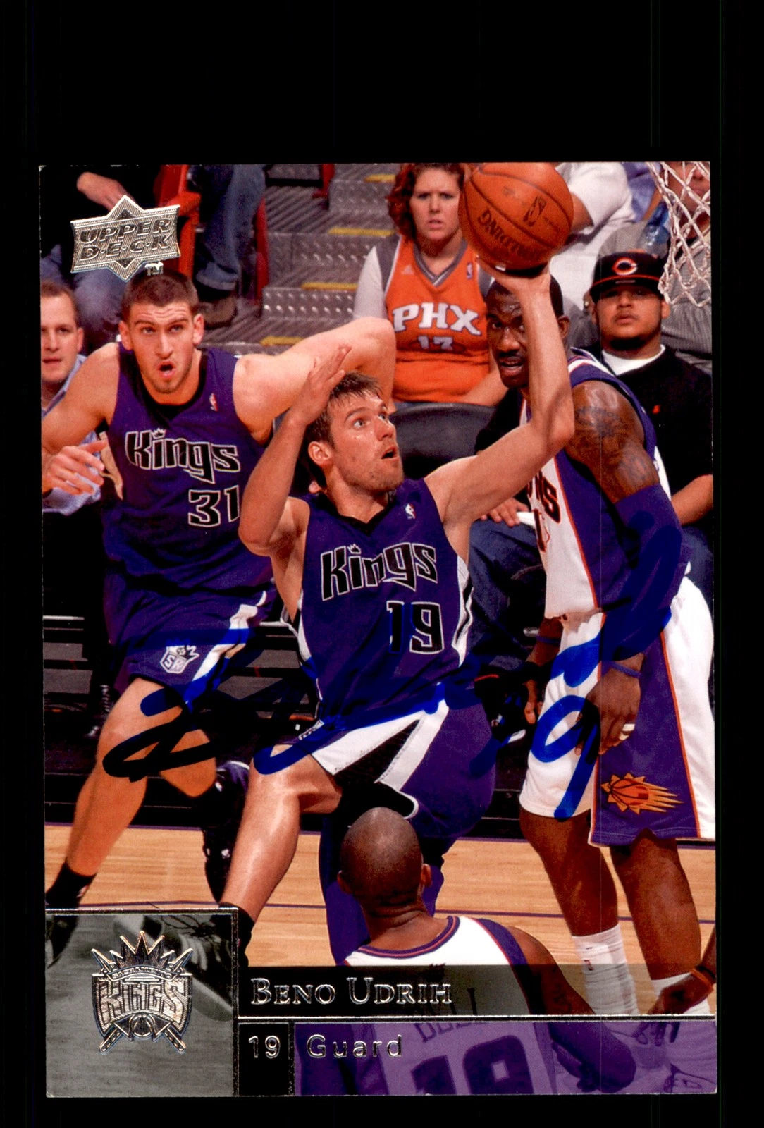 Signed Basketball Card Auto Beno Udrih 2009-10 Upper Deck #168 Kings