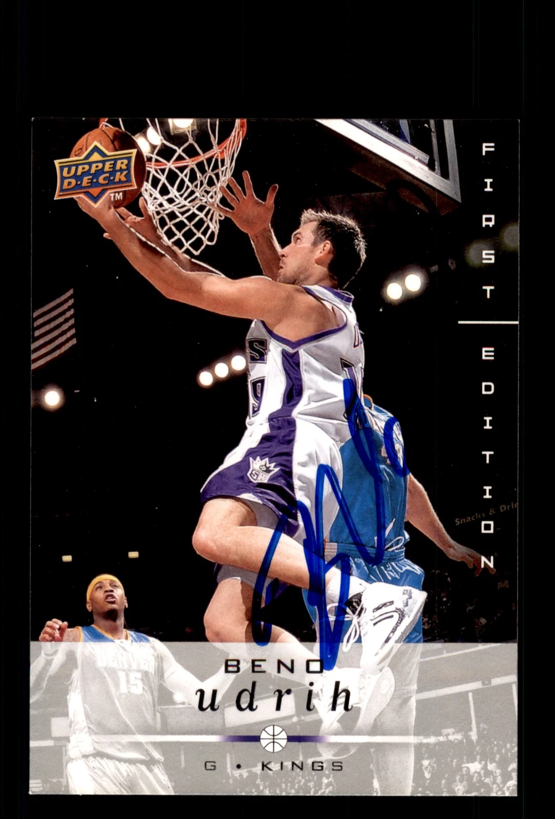 Signed Basketball Card Auto Beno Udrih 2008-09 Upper Deck First Edition #160