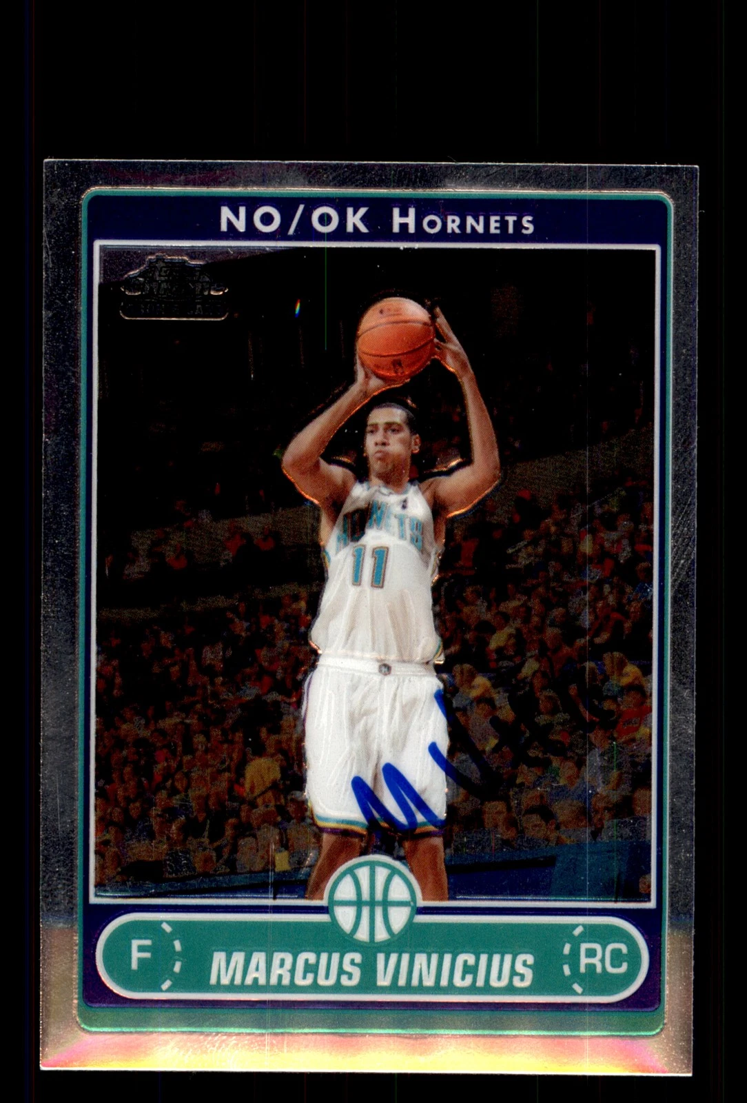 Signed Basketball Card Auto Marcus Vinicius 2006-07 Topps Chrome #165 Hornets