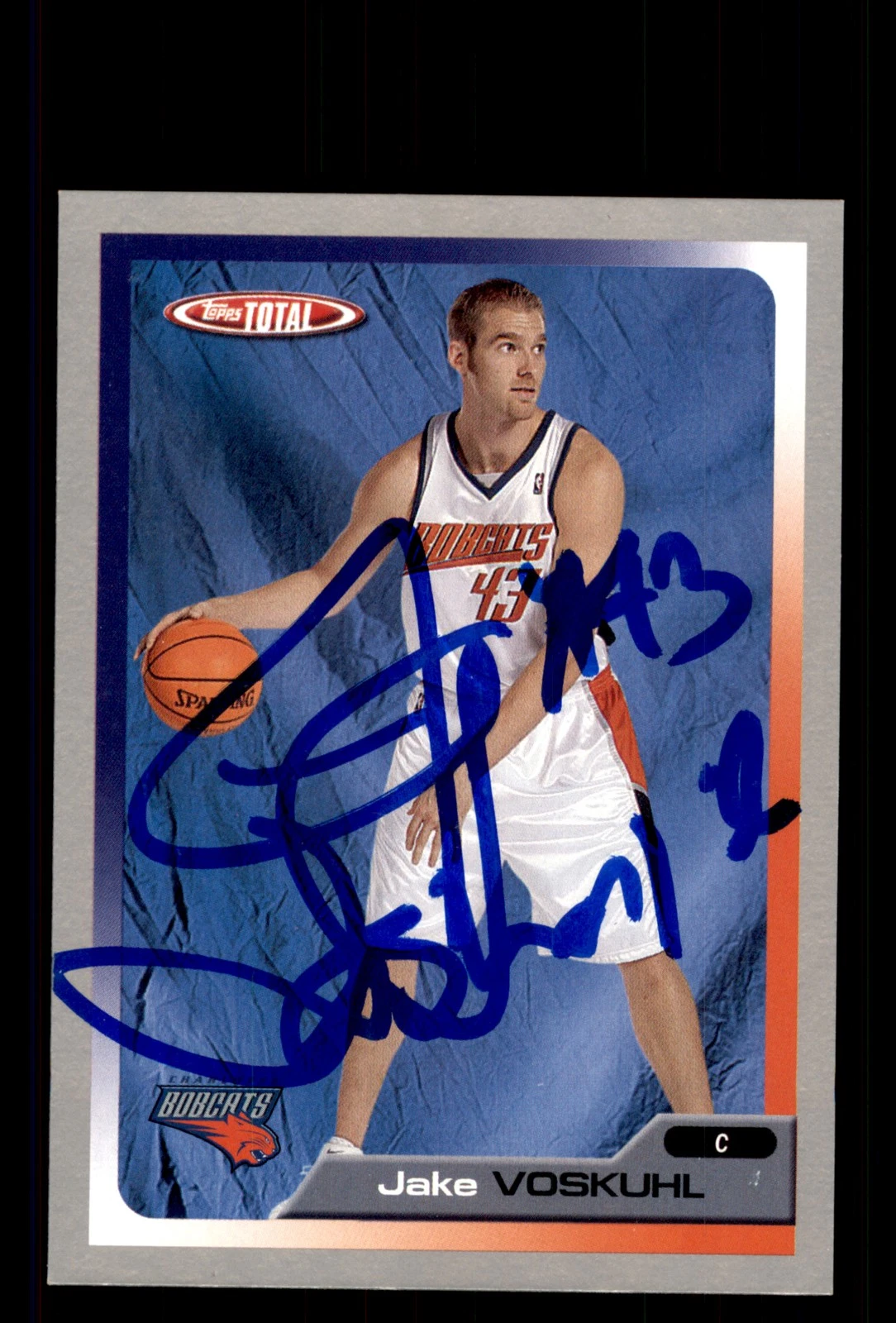 Signed Basketball Card Auto Jake Voskuhl 2005-06 Topps Total #279 Silver