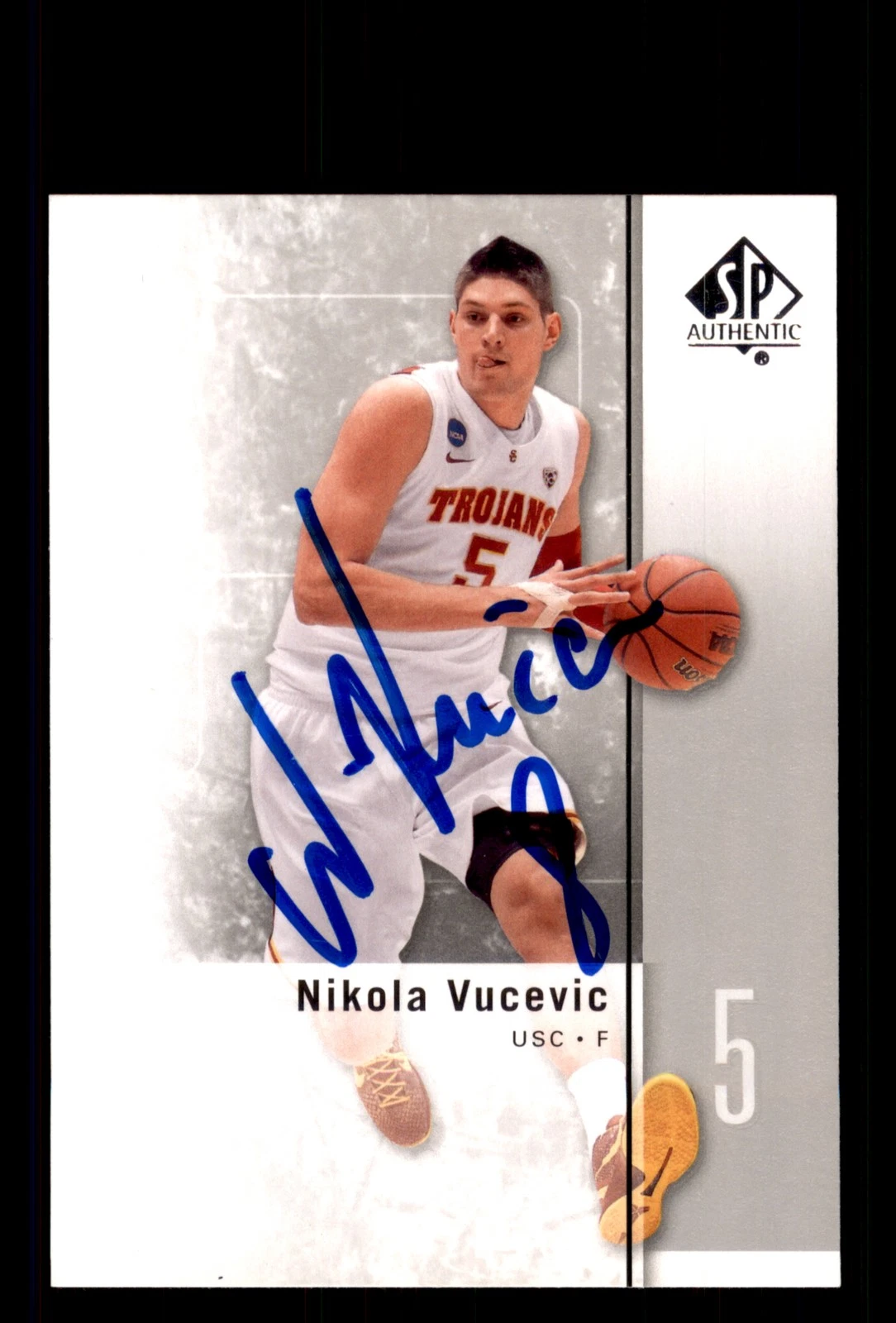 Signed Basketball Card Auto Nikola Vucevic 2011-12 SP Authentic #24 USC Trojans