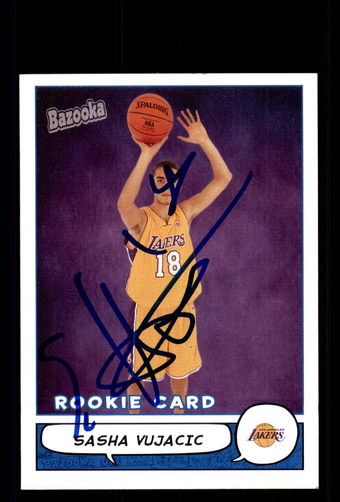 Signed Basketball Card Auto Sasha Vujacic 2004-05 Bazooka #202 LA Lakers