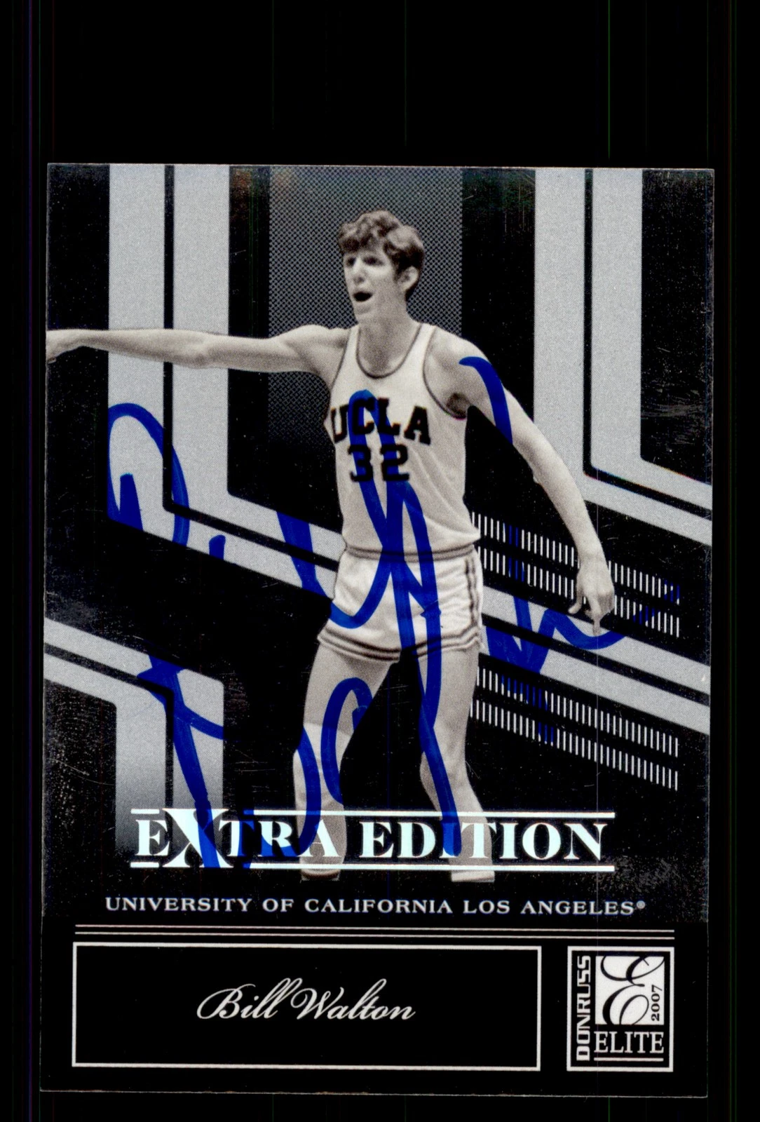 Signed Basketball Card Auto Bill Walton 2007 Donruss Elite Extra Edition #85