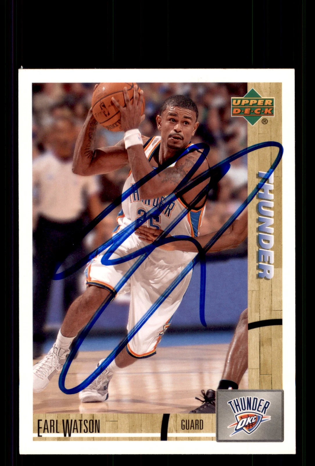 Signed Basketball Card Auto Earl Watson 2008-09 Upper Deck Lineage #73 Thunder
