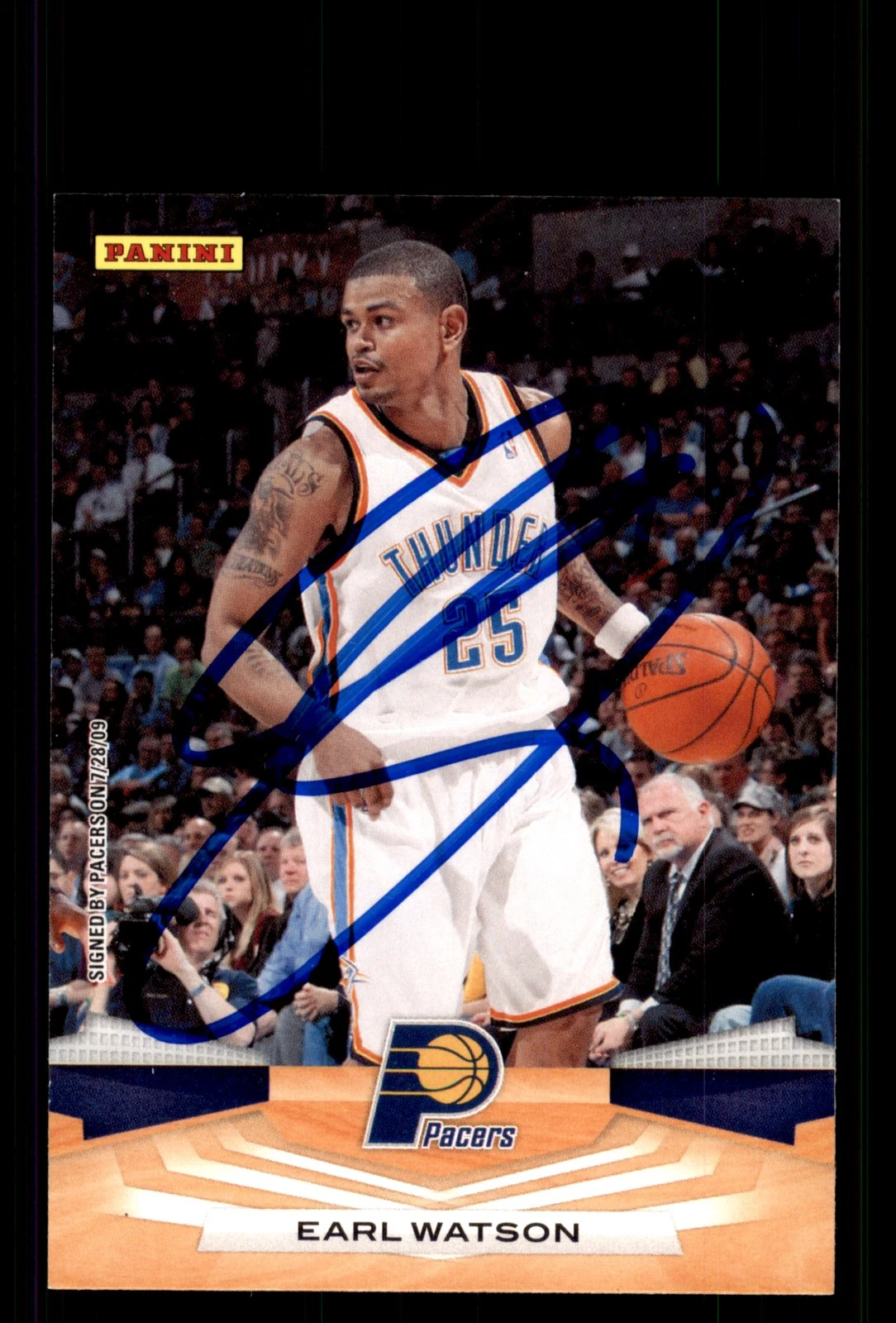 Signed Basketball Card Auto Earl Watson 2009-10 Panini #94 Indiana Pacers
