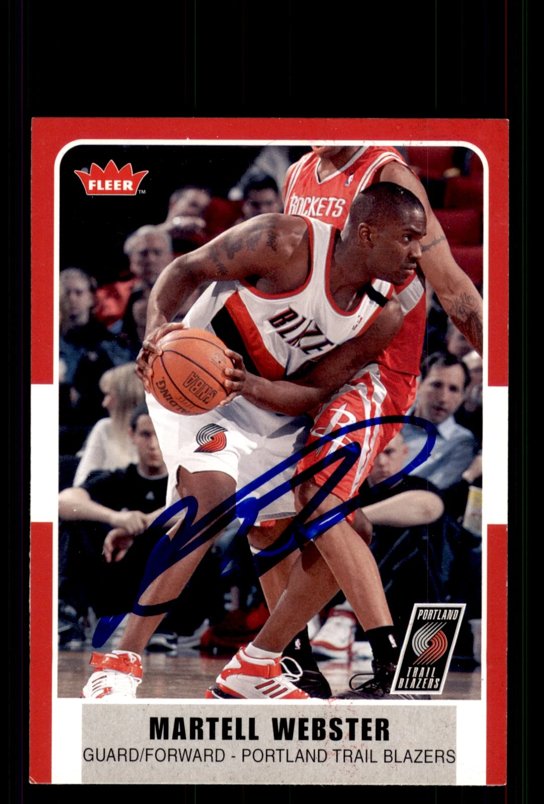 Signed Basketball Card Auto Martell Webster 2007-08 Fleer #116 Trail Blazers
