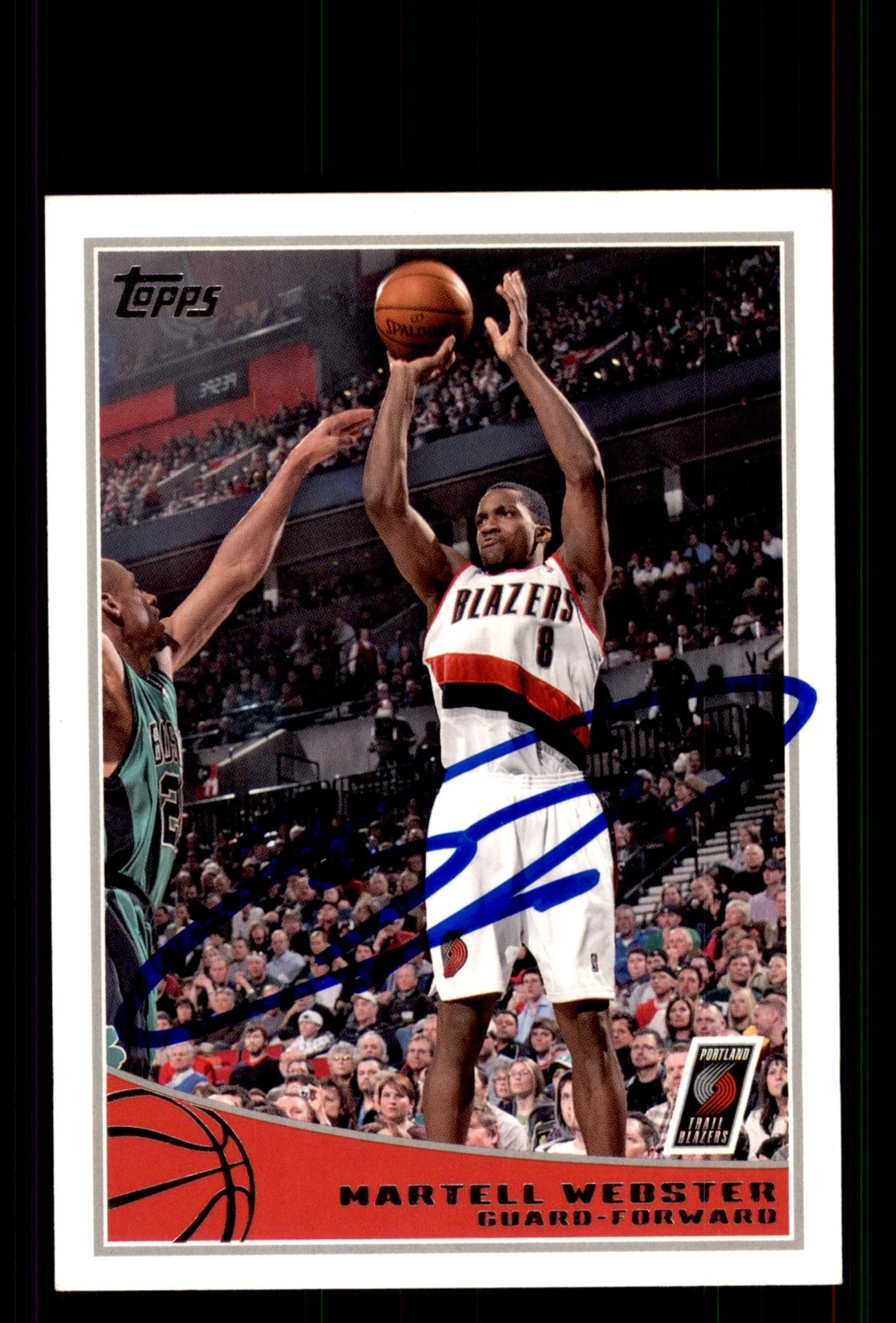 Signed Basketball Card Auto Martell Webster 2009-10 Topps #259 Trail Blazers