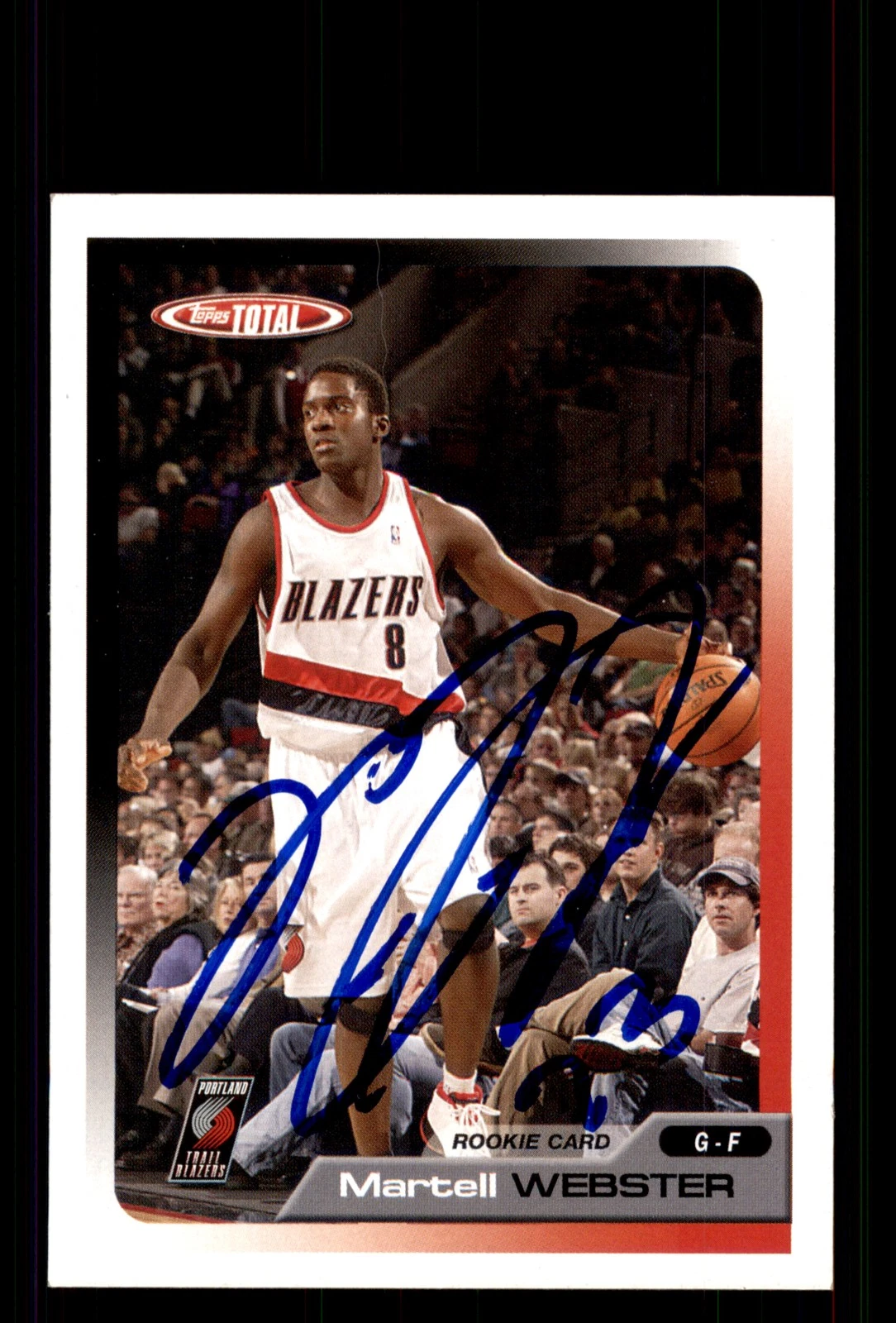 Signed Basketball Card Auto Martell Webster 2005-06 Topps Total #329