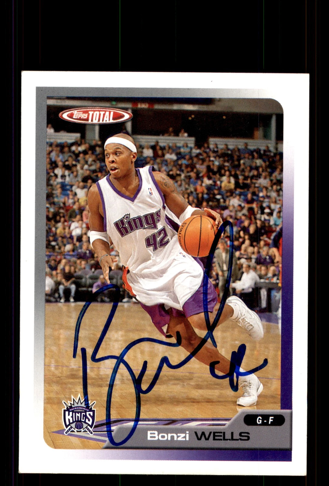 Signed Basketball Card Auto Bonzi Wells 2005-06 Topps Total #298 Kings
