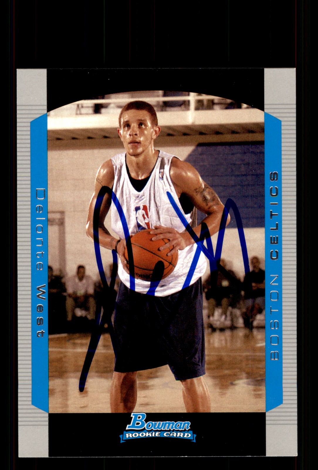 Signed Basketball Card Auto Delonte West 2004-05 Bowman #128 Boston Celtics