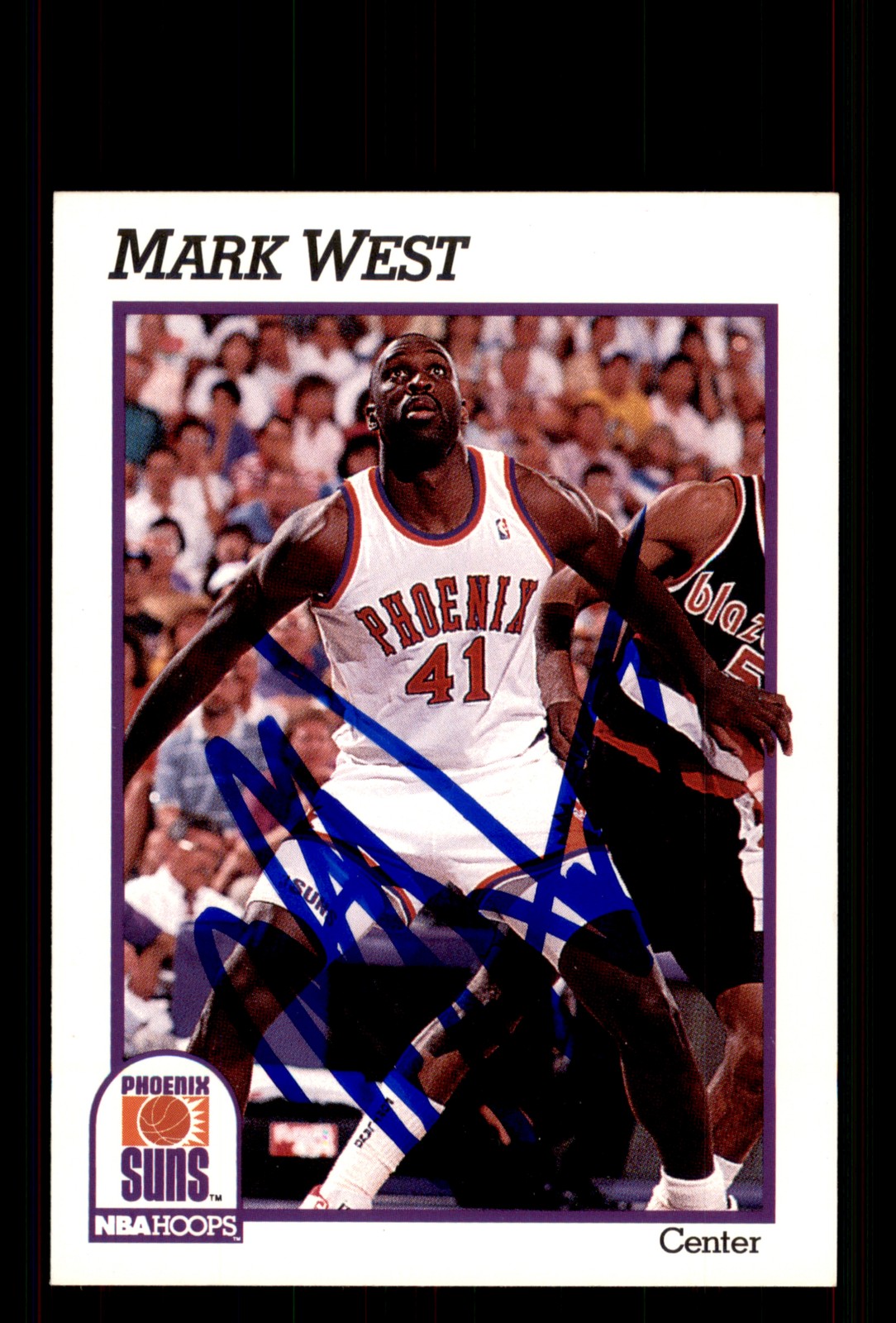Signed Basketball Card Auto Mark West 1991-92 Hoops #170 Phoenix Suns