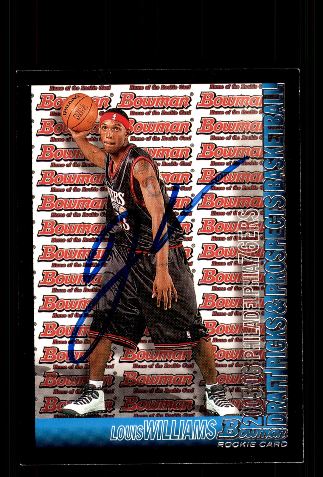 Signed Basketball Card Auto Louis Williams 2005-06 Bowman #135 76ers