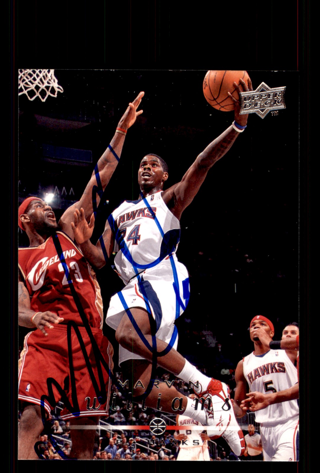 Signed Basketball Card Auto Marvin Williams 2008-09 Upper Deck #6 Atlanta Hawks