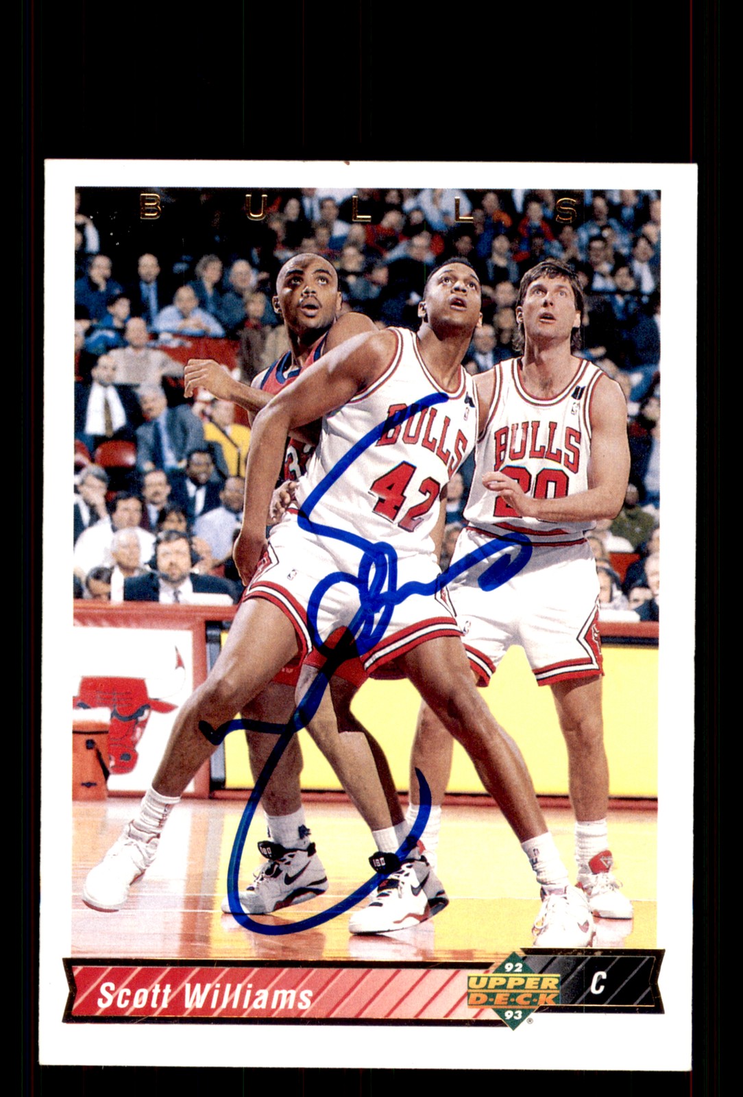 Signed Basketball Card Auto Scott Williams 1992-93 Upper Deck #171 Chicago Bulls