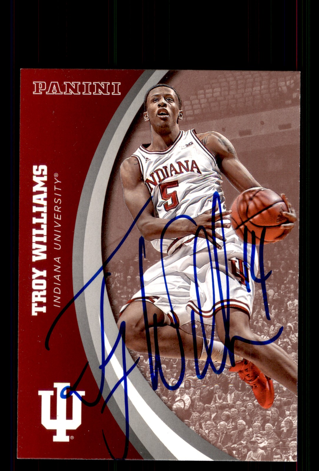 Signed Basketball Card Auto Troy Williams 2016 Panini Indiana Hoosiers #27