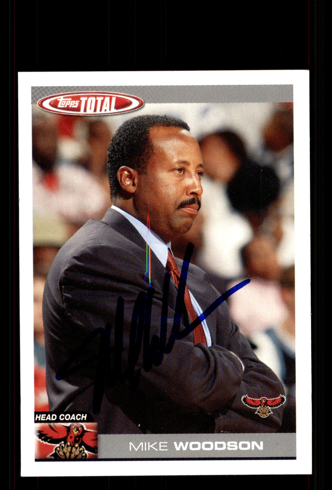 Signed Basketball Card Auto Mike Woodson 2004-05 Topps Total #361 Atlanta Hawks