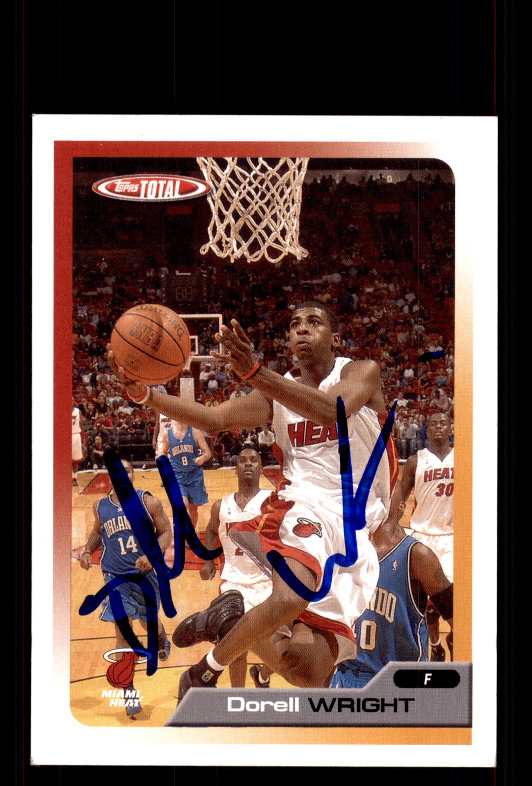 Signed Basketball Card Auto Dorell Wright 2005-06 Topps Total #358 Miami Heat