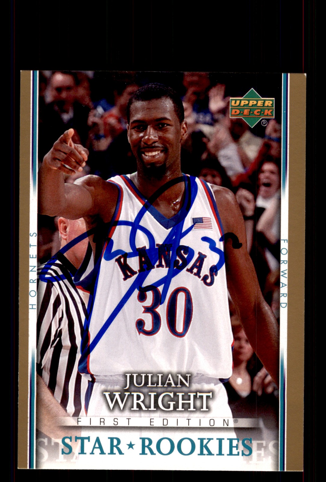 Signed Basketball Card Auto Julian Wright 2007-08 Upper Deck First Edition #213