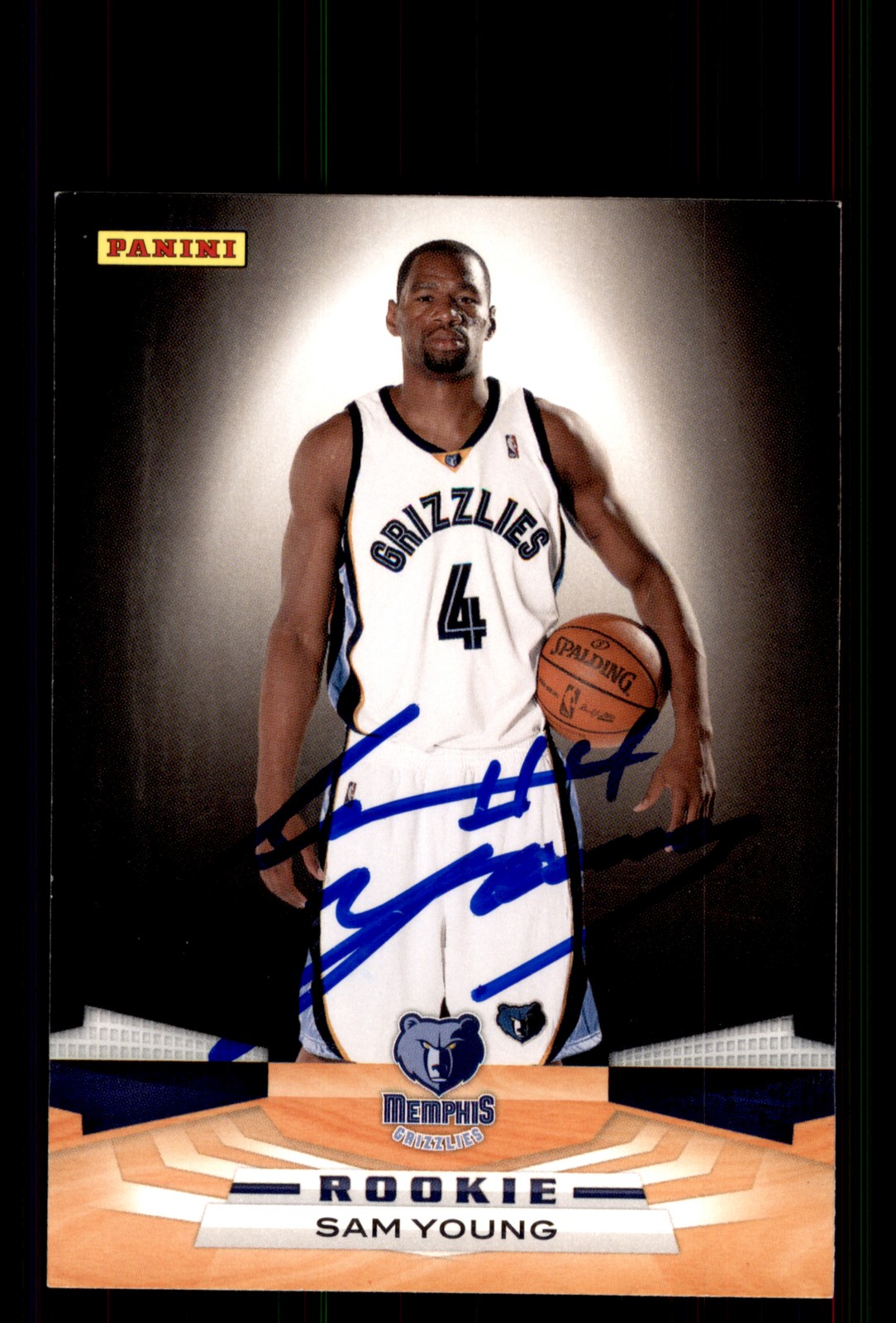 Signed Basketball Card Auto Sam Young 2009-10 Panini #335 Memphis Grizzlies