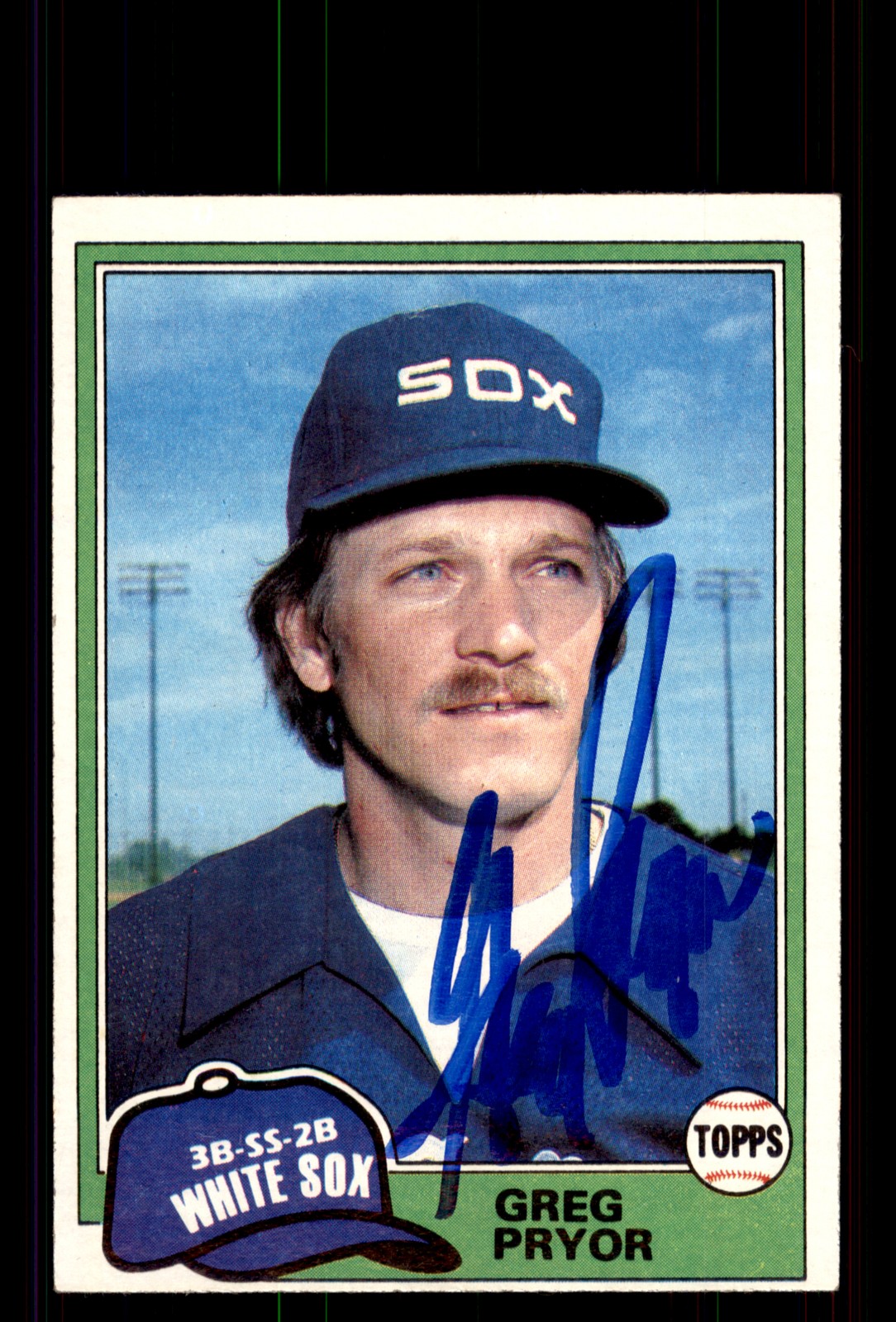 Signed Baseball Card Auto Greg Pryor 1981 Topps #608 Chicago White Sox