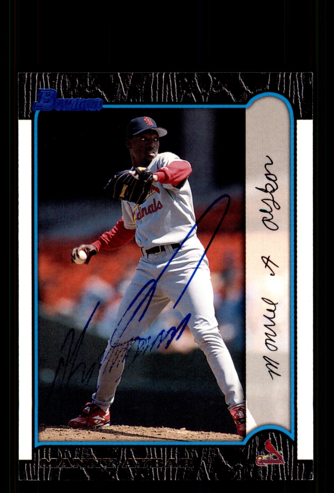 Signed Baseball Card Auto Manny Aybar 1999 Bowman #83 St. Louis Cardinals