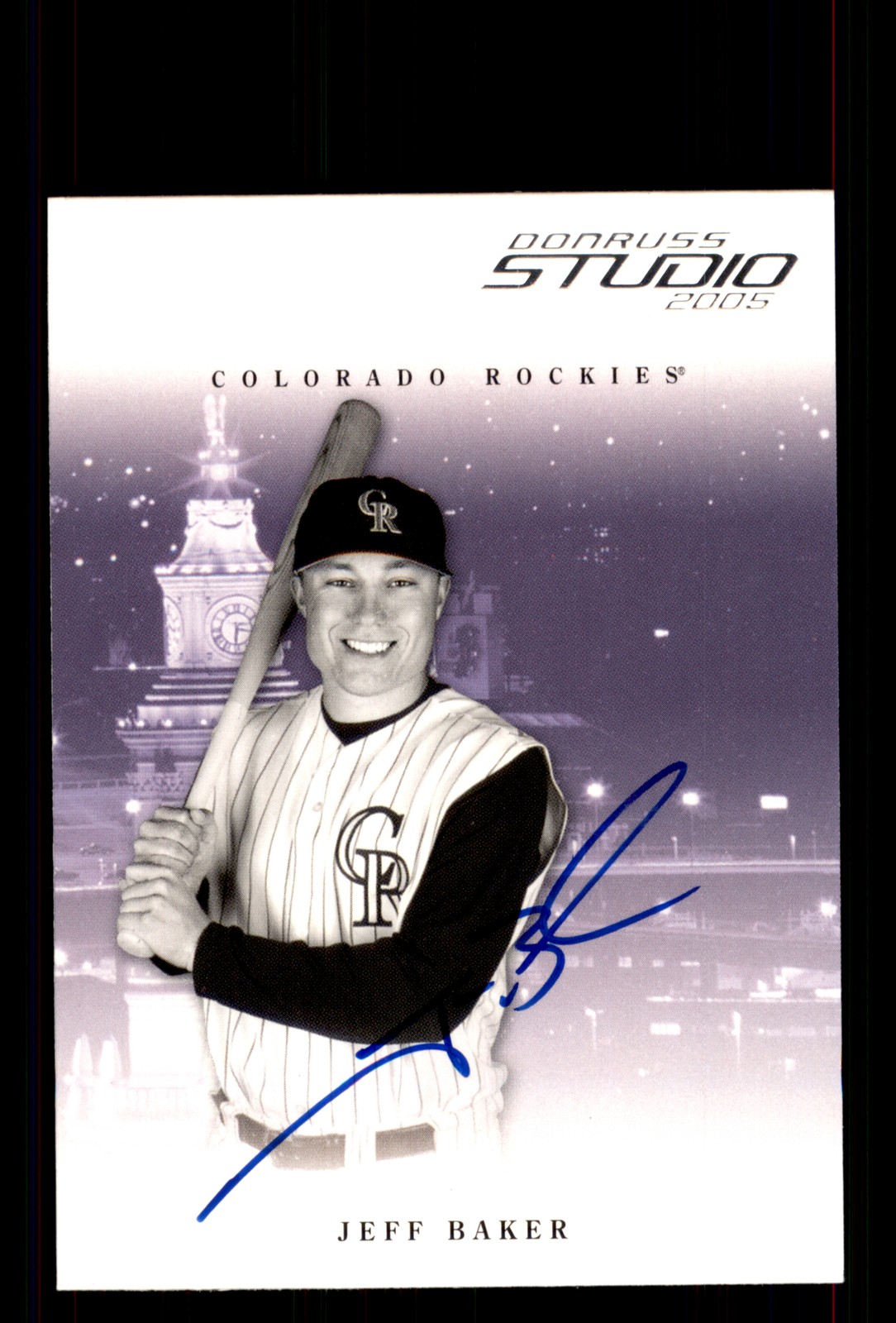Signed Baseball Card Auto Jeff Baker 2005 Donruss Studio #99 Colorado Rockies