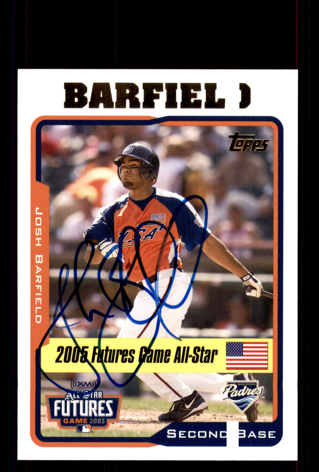 Signed Baseball Card Auto Josh Barfield 2005 Topps Update #UH218 Padres