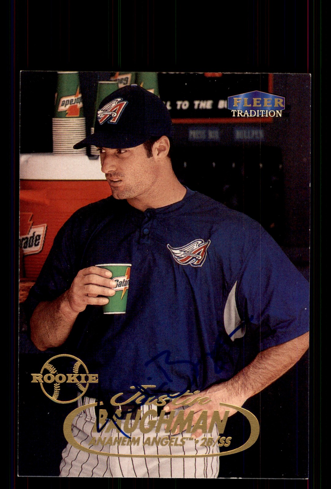 Signed Baseball Card Auto Justin Baughman 1998 Fleer Tradition Update #U33