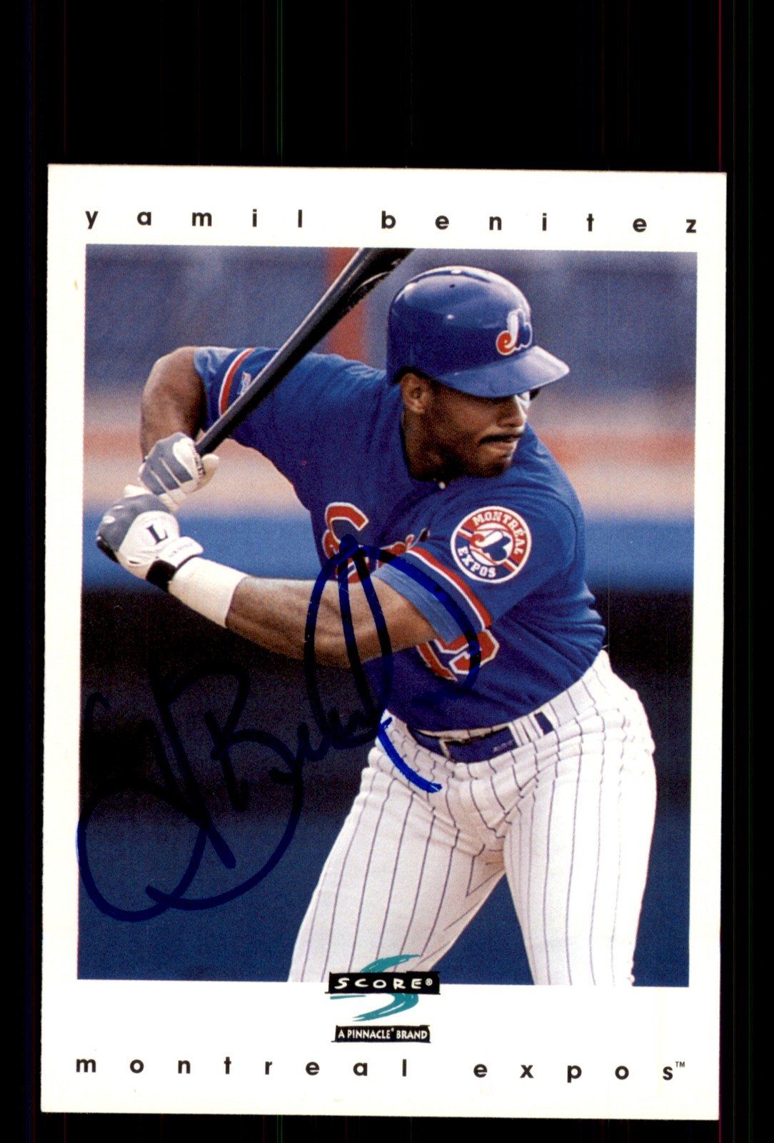 Signed Baseball Card Auto Yamil Benitez 1997 Score #303 Montreal Expos