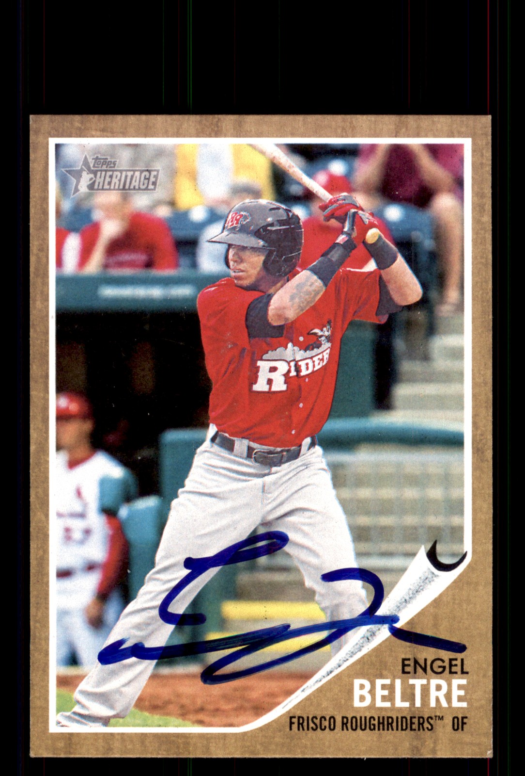 Signed Baseball Card Auto Engel Beltre 2011 Topps Heritage Minor League #63
