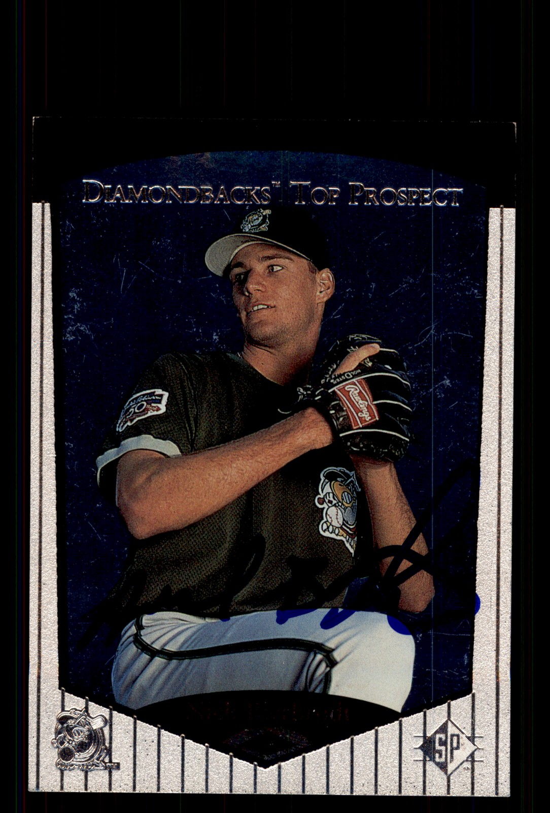 Signed Baseball Card Auto Nick Bierbrodt 1998 SP Top Prospects #17 Silver Hawks
