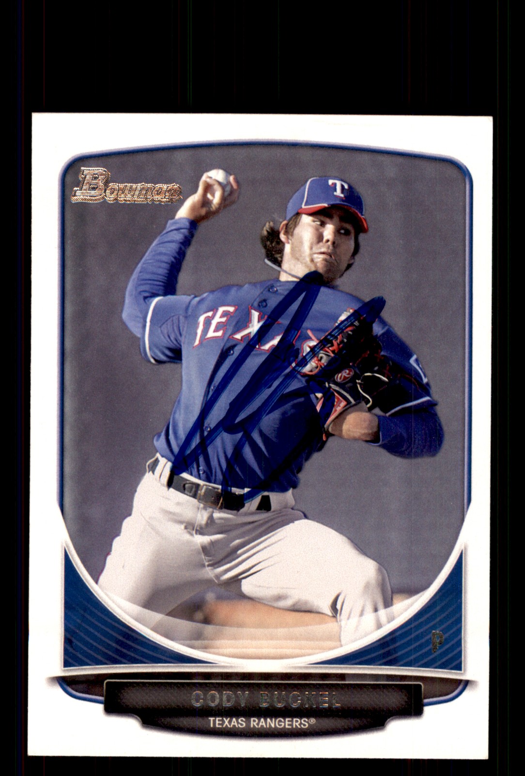 Signed Baseball Card Auto Cody Buckel 2013 Bowman #BP97 Texas Rangers