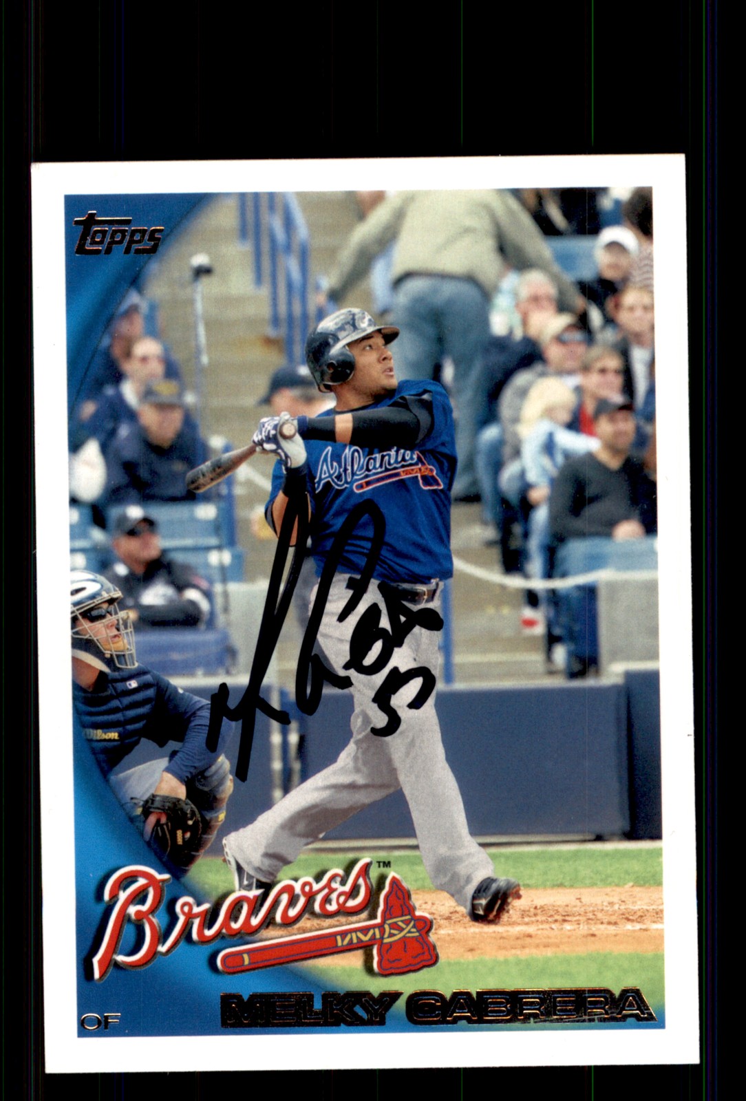 Signed Baseball Card Auto Melky Cabrera 2010 Topps #342 Atlanta Braves