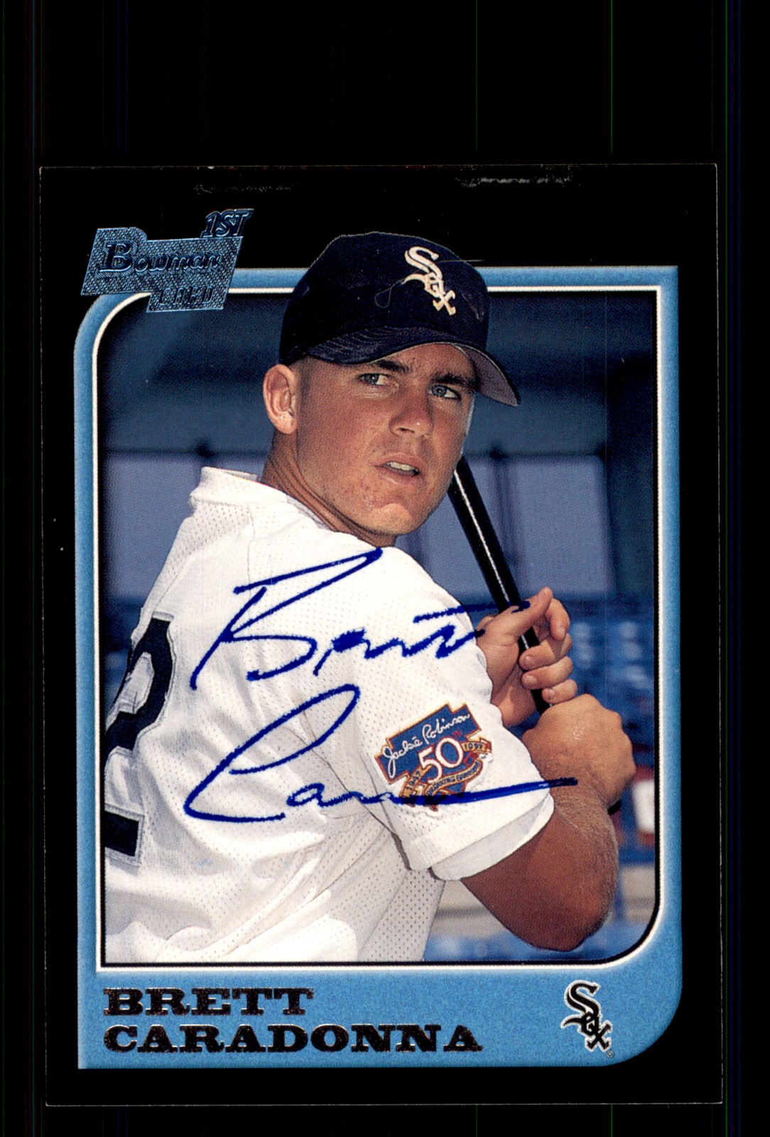 Signed Baseball Card Auto Brett Caradonna 1997 Bowman #425 Chicago White Sox